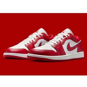 Nike Air Jordan 1 Low Summit White Varsity Red 553558-166 Men's size 11, 11.5